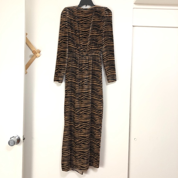 Wayf Arlene Tiger Print Warp Velvet Dress - Picture 7 of 8